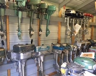 PART OF A LARGE COLLECTION OF 80+ ANTIQUE OUTBOARD MOTORS