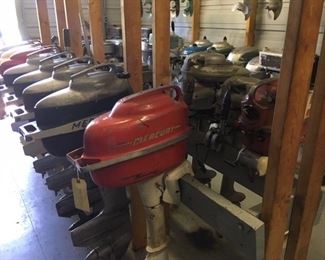 PART OF A LARGE COLLECTION OF 80+ ANTIQUE OUTBOARD MOTORS
