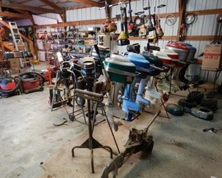 MISC OUTBOARD MOTORS IN THE BIG BARN