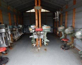HERE'S THE LATEST OUTBOARD MOTOR BARN PICS-SOME HAVE BEEN MOVED AROUNG
