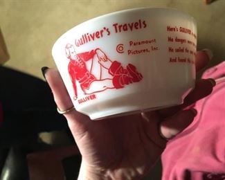 We have set of 5 of these extremely RARE bowls! Gulliver's Travels