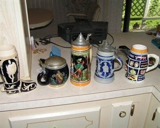 many beer steins