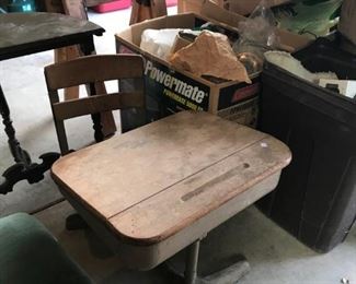 Antique childs school desk