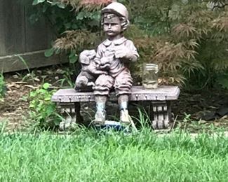 Boy Statue on Bench