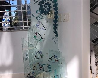 Acrylic art work for Mount Dora arts festival stands about 5 feet tall