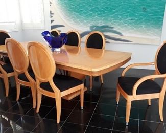 Scan design beautiful like new dining room table with eight chairs