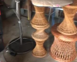 fan, wicker tables