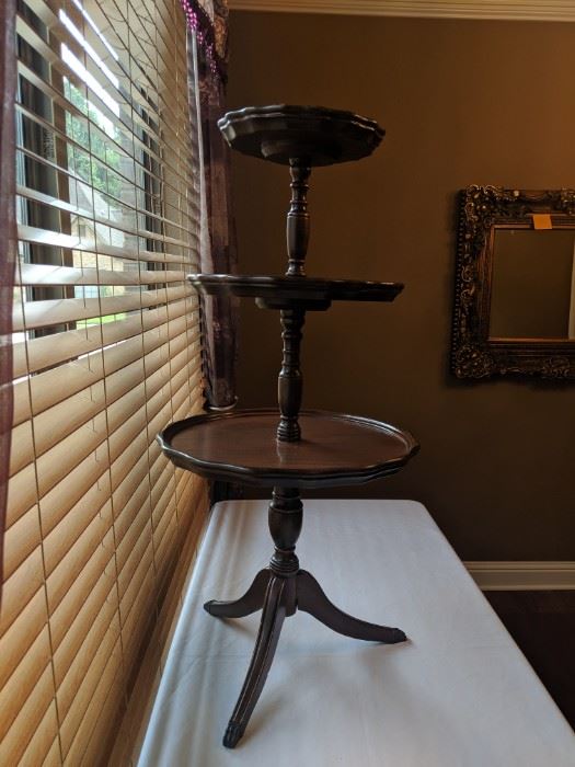 3 tier dumbwaiter table claw foot
