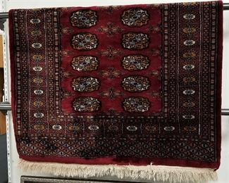 vintage Bokhara Wool Elephant Foot rug, 5' x 3.4'