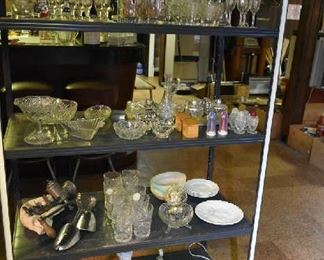 METAL SHELF, GLASSWARE, RELIGIOUS