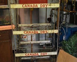 CANADA DRY METAL RACK, VINTAGE METAL COOLER