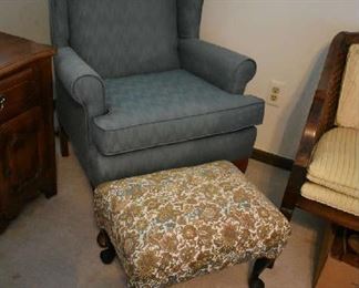 UPHOLSTERED CHAIR & STOOL