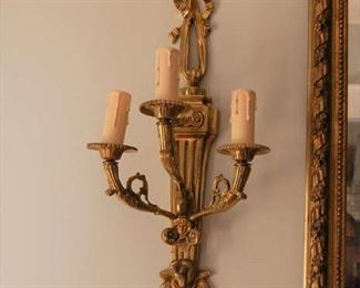 Pair of bronze candle sconces 