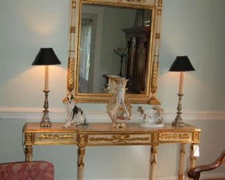 French console and mirror