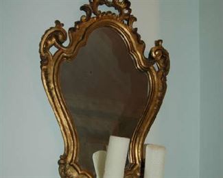 Pair of mirrored sconces 