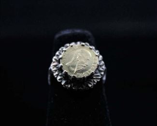 10K Gold Coin Ring