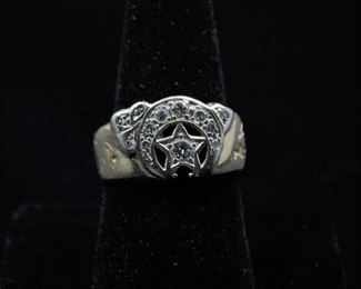 14K Gold and Diamond Masonic Ring