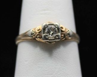 14K Gold Vintage Diamond Ring