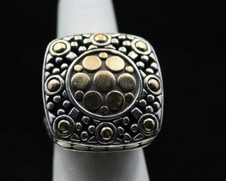 18K Gold and Sterling John Hardy Ring