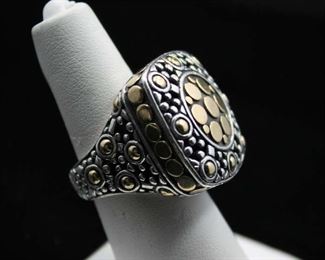 18K Gold and Sterling John Hardy Ring