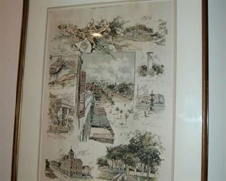 One of several lithographs of old Montgomery