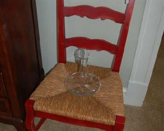 Red rattan bottom chairs