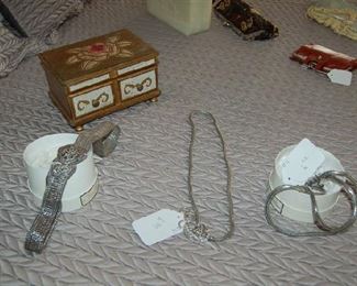 Vintage jewelry and belts