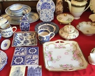 PAINTED CHINA, BLUE/WHITE DISHWARE