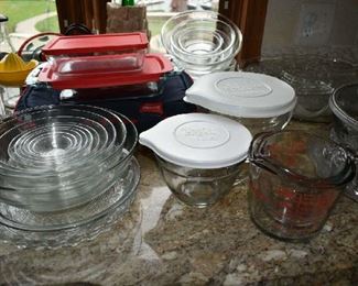 PYREX, DURALEX BOWLS, PAMPERED CHEF BOWLS