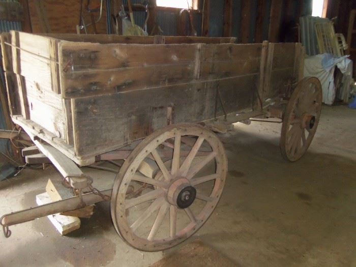 1920's HORSE DRAWN WAGON  OWNED & OPERATED BY R F STRICKLAND COMPANY AS A COTTON HAULER