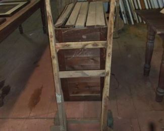 MEDIUM WOODEN HAND TRUCKS USED AT R F STRICKLAND CO STORE