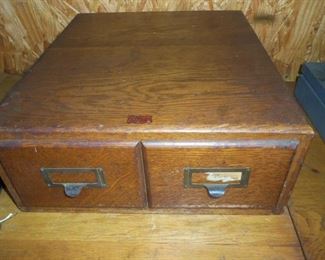 One of Two Weis Manufacturing Antique Oak File Box