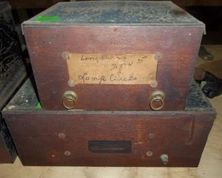 Wood & Metal Antique Hardware Boxes
