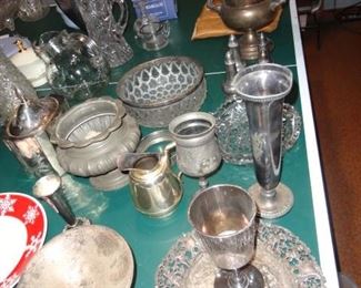 LOTS OF SILVER, CHINA AND CRYSTAL