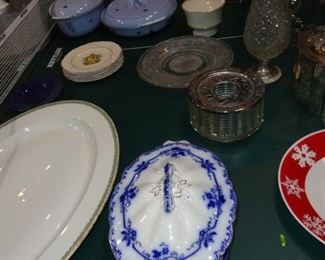 ANTIQUE SERVING BOWLS AND TRAYS