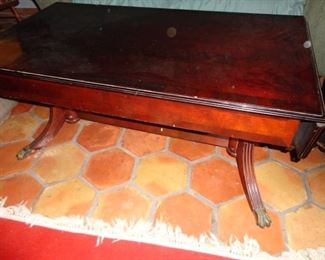 DROP LEAF CLAW FOOT TABLE