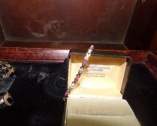 14 kt gold ruby/diamond Tennis Bracelet 