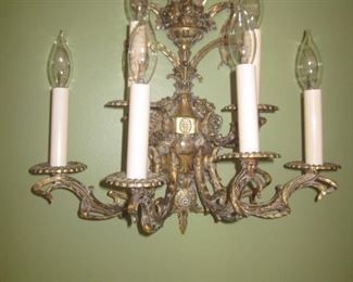 Pair Brass Ornate Wall Sconces