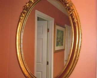 Marble Top Shelf Wall Table with Accent Mirror