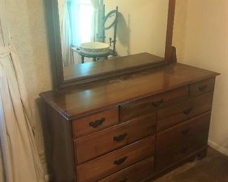 Large dresser with mirror (with bedroom suite)