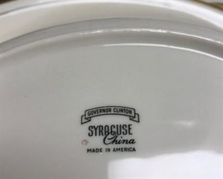 Marking on back of Syracuse Governor Clinton china
