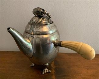 Georg Jensen sterling silver blossom tea pot.