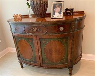 Fine antique demilune cabinet