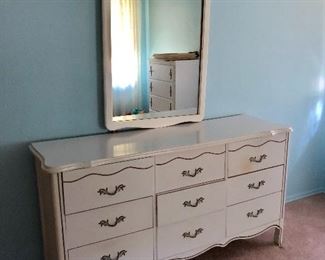 White Dresser with Mirror and Chest of Drawers