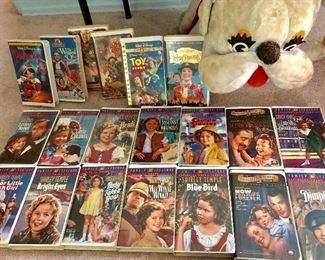Lots of Shirley Temple VCR Tapes & Shirley Doll