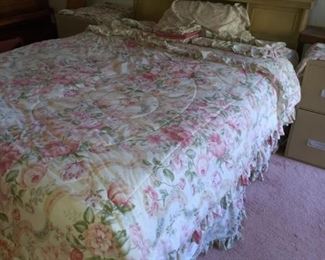 Bassett Mid Century Blonde Bedroom Set Queen Bed