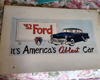 Original 1952 Ford advertising drawing