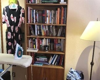 Books and bookshelf - iron and ironing board