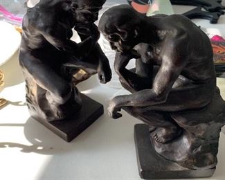 antique Thinker bookends