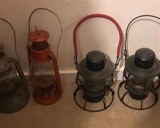 Antique lanterns. An array of antique and vintage items in this home